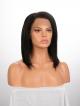 10" 150% Natural Black Silky Straight Human Hair 4" Lace Front Wig
