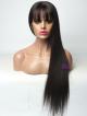 See-through Bangs Silk Straight Lace Front Human Hair Wig In Stock