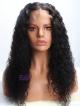 20" Black Curly 4" Lace Parting Indian Remy Hair Lace Front Wig
