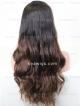16"-26" Best Seller Long Wavy Brown Ombre Full Lace Virgin Human Hair Wig Custom Color Available