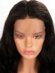 22" 150% Off Black Wavy Human Hair 4" Lace Front Wig