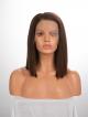 12" 150% Medium Dark Brown Silky Straight Human Hair Full Lace Wig With Petite Size