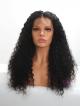16"-24" NATURAL CURLY HUMAN HAIR WIG WITH 6" DEEP PARTING LACE FRONT CAP