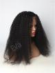 Afro Curly Human Hair Full Lace Wig With Silk Top