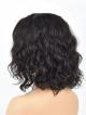 14 INCH 6" DEEP PARTING LACE FRONT WAVE BOB HUMAN HAIR WIG WITH BANGS