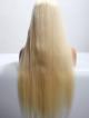 26" Silky Straight #613 Blonde Virgin Hair 6" Parting Lace Front Wig