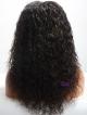 16" Natural Black Curly Hair With Glueless Full Lace Cap Wig