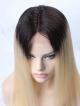 [Custom Lace Front] Blonde Color Straight Lace Front Human Hair Wig Dark Root Available