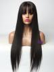 See-through Bangs Silk Straight Lace Front Human Hair Wig In Stock