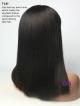 16“ 130% Natural Black Yaki Straight Human Hair Full Lace Wig
