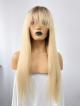 NEW IN 16'-22' BLONDE COLOR WITH BANGS T CAP CONSTRUCTION WIG