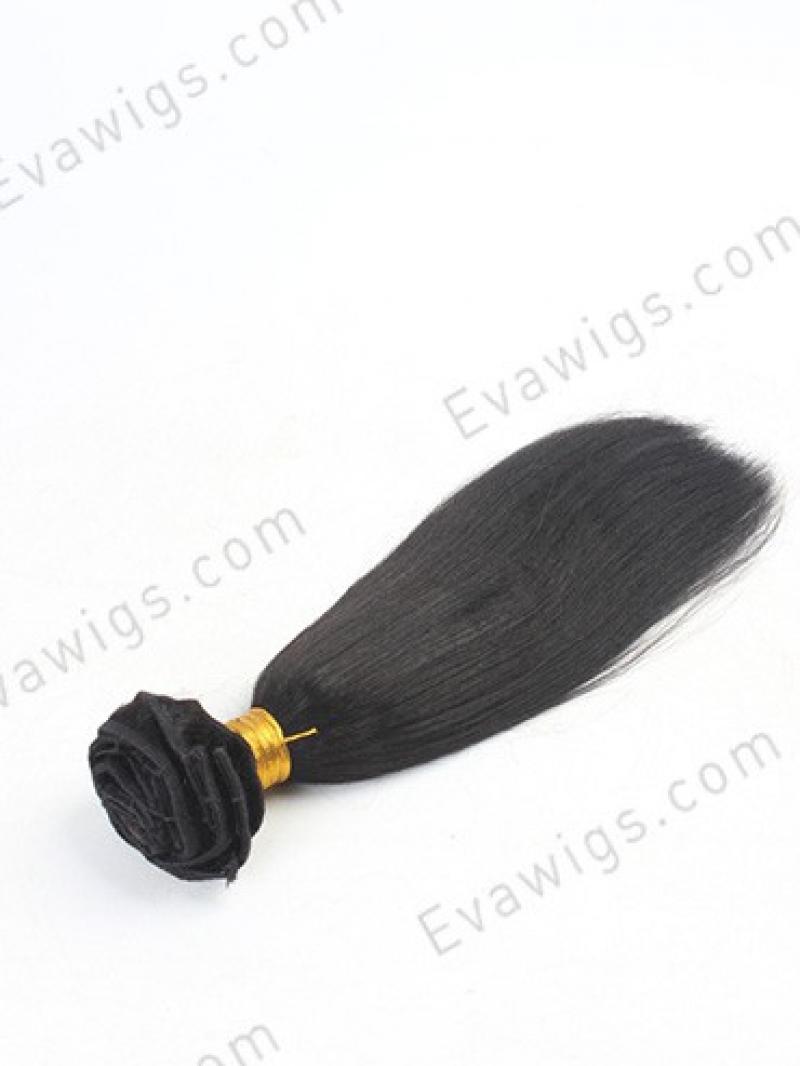 12'' Jet Black Yaki Straight Indian Remy Hair  Clip In 