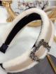 Diamond leather plush headband