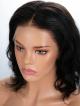 10" 150% Natural Black Wavy Human Hair HD 6" Lace Front Wig With Petite Size