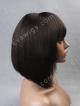 Inverted Cut Bob with Full Fringe Bangs Virgin Human Hair Full Lace Wig In Stock