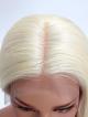 24" 150% Pale Blonde Silky Straight Human Hair 6" Lace Front Wig