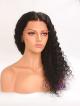 18" - 22" Long Natural Black Curly 4" Deep Parting Lace Front Wig