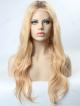 Kylie Jenner Inspired Blonde Ombre Natural Slight Wavy Full Lace Human Hair Wig Custom Length from 16" to 26"