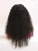 20” 180% Density Natural Black Curly 4" Lace Parting Human Hair Wig