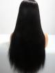Black 24" 180% Density Straight 6" Deep Parting Lace Front Wig