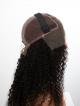24" 150% Natural Black Curly Human Hair HD 6" Lace Front Wig With Large Size