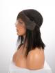 12" 150% Natural Black Yaki Straight Human Hair 4" Lace Front Wig
