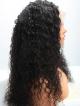 20" Black Curly 4" Lace Parting Indian Remy Hair Lace Front Wig