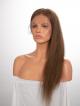 18" 130% Chestnut Brown Silky Straight Human Hair 4" Lace Front Wig