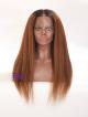 Pre-plucked Hairline Kinky Straight Human Hair Lace Front Wig with 4" Deep Parting