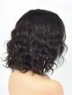 14 INCH 6" DEEP PARTING LACE FRONT WAVE BOB HUMAN HAIR WIG WITH BANGS