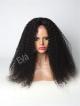 Afro Curly Human Hair Full Lace Wig With Silk Top