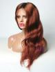 Custom Color Reddish Brown Virgin Hair Lace Wig Length from 16" to 26" Available