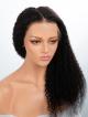 20" 150% Natural Black Curly HD Lace Human Hair 6" Lace Front Wig
