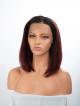 14" 150% CUSTOMIZED COLOR SILKY STRAIGHT 4" LACE FRONT WIG