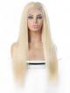 10"-24" Blonde Silky Straight 4" Parting Glueless Lace Wig