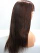 Medium Dark Brown Silky Straight Lace Front Wig With Bangs