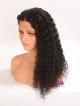 18" - 22" Long Natural Black Curly 4" Deep Parting Lace Front Wig