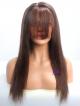 See-through Bangs 18" Silk Straight Lace Front Human Hair Wig 