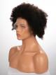 10" 150% Darkest Brown Afro Curly Human Hair HD Full Lace Wig WIth Petite Size