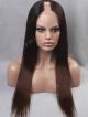 Ombre Color Silky Straight U-part Custom Full Lace Human Hair Wig