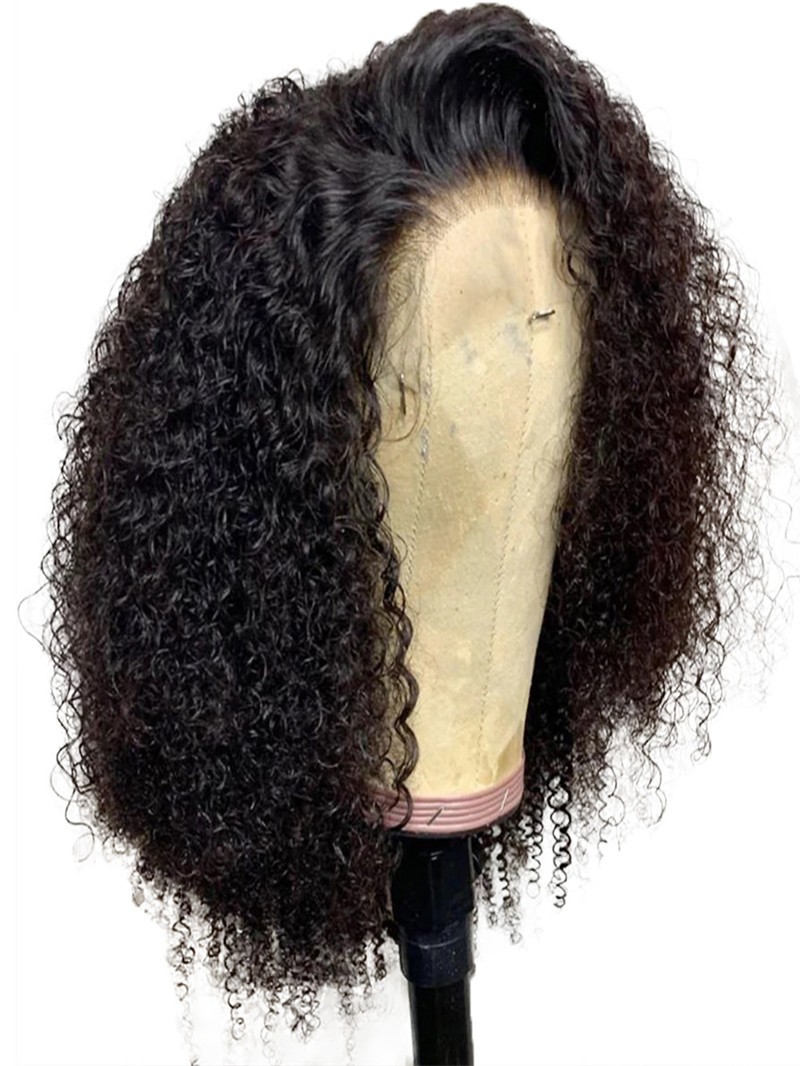 12 INCH 13"*4" LACE FRONT HUMAN HAIR CURLY BOB WIG