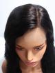 18" Long Wavy Black Indian Remy Hair Glueless Full Lace Wig with Large Cap