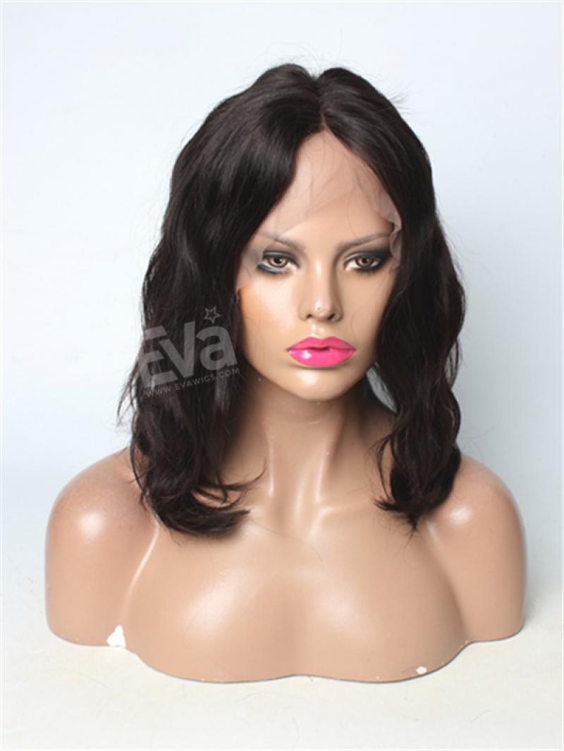 Center Part  Fashion Wavy Lob Lace Front Virgin Human Hair Wig