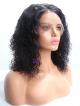 12" Natural Black Curly Bob 6" Parting Lace Front Wig