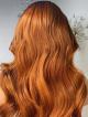 CUSTOM COLOR AND LENGTH 16"-26" AVAILABLE LIGHT COPPER RED COLOR HUMAN HAIR WIG