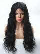 22" 180% NATURAL BLACK WAVY 3" LACE FRONT WIG