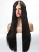 U-PART - Custom Long Straight Silky/Yaki U-part Full Lace Human Hair Wig