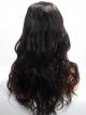 18" Long Wavy Black Indian Remy Hair Glueless Full Lace Wig with Large Cap