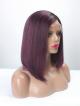 Ready to Ship Black Mix Purple Bob Cut Full Lace Cap 100% Virgin Human Hair Wig