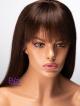 Choppy Bangs Straight Human Hair Full Lace Wig In Stock and Custom Both Available